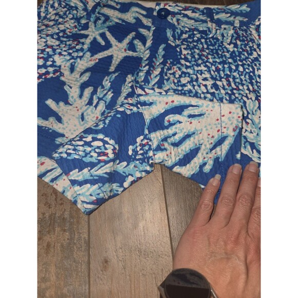 Lilly Pulitzer  Callahan Shorts Sz 4 Brewster Blue Good Reef Starfish B13 - Picture 5 of 12